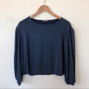 Madewell Sandwashed Gathered-Sleeve Top
